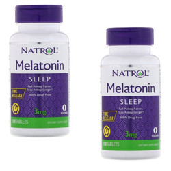 NATROL MELATONINA 3MG TIME RELEASE 100 TABLETAS X 2