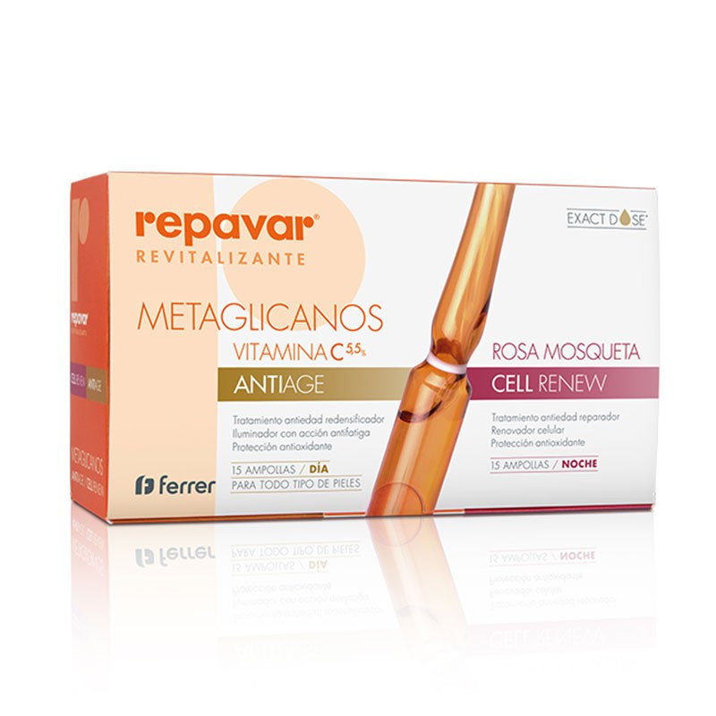 Repavar Revitalizante Metaglicanos Antiage + Cell Renew 30 ampollas