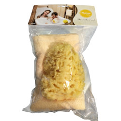 BELLINI ESPONJA NATURAL DEL MEDITERRANEO + TOALLA DE BAMBU