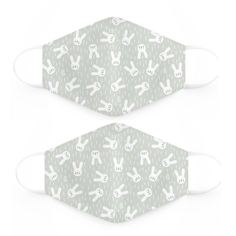 Suavinex Mascarillas Higiénicas Infantiles 6-10 años Color Verde Conejitos x2