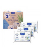 Mustela toallitas bio de algodón al agua.Pack de3X60toallitas