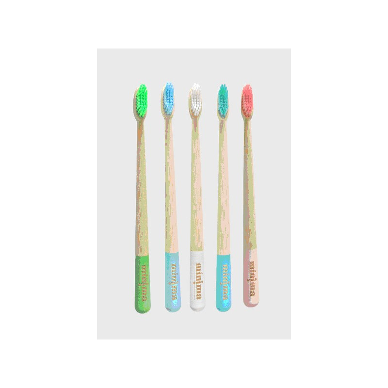 Mínima cepillo bambú medio azul-verde