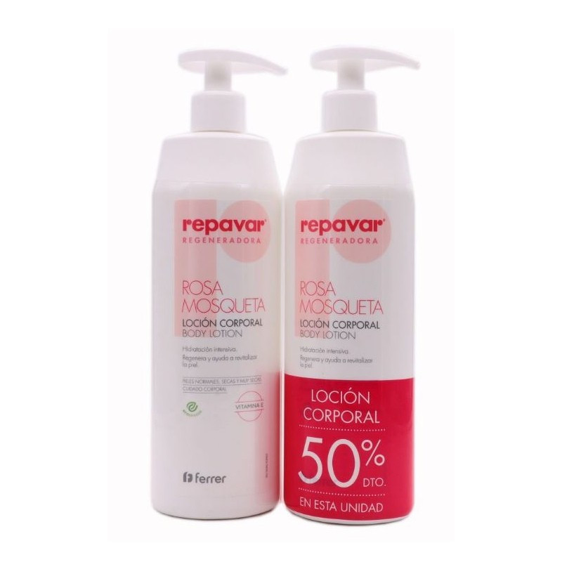 REPAVAR LOCION CORPORAL 50% 2ª UNIDAD ROSA MOSQUETA