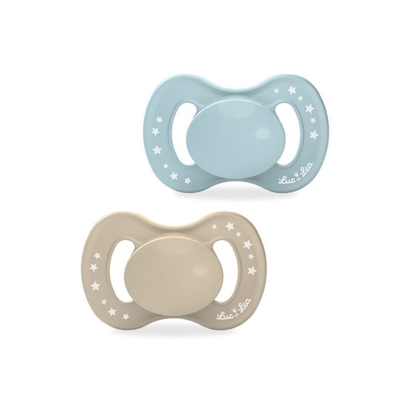 Luc et Léa Chupete Anatómico Vegetal Azul (0-6 meses) Pack de 2