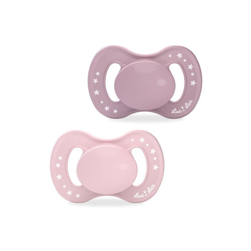 Luc et Léa Chupete Anatómico Vegetal Rosa (0-6 meses) Pack de 2
