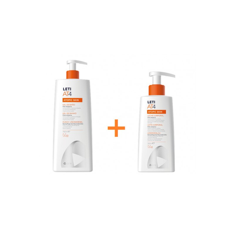 LETI AT-4 GEL BAÑO 750 ML + LECHE 250 ML