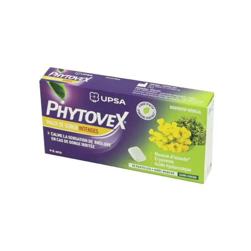 PHYTOVEX Dolor de Garganta Intenso 20 Pastillas