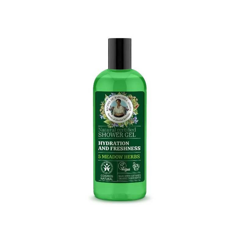 Babushka Agafia - Gel de Ducha Hidratación y Frescura - 5 Hierbas de la pradera