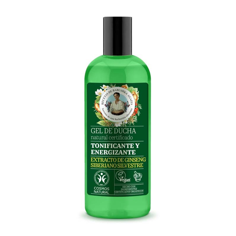 Babushka Agafia - Gel de Ducha Tonificante y Energizante - Extractos de Ginseng