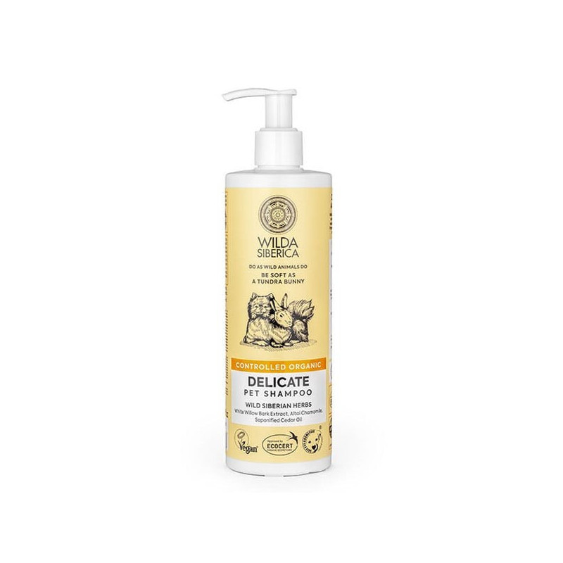 Wilda Siberica Champú orgánico controlado para mascotas delicadas, 400 ml