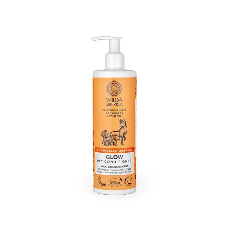 Wilda Siberica Acondicionador para mascotas con brillo orgánico controlado, 400