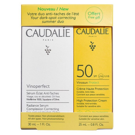 Caudalie Cofre Crema Solar Facial Antiarrugas Spf50 + Serum Vinoperfect Caudalie