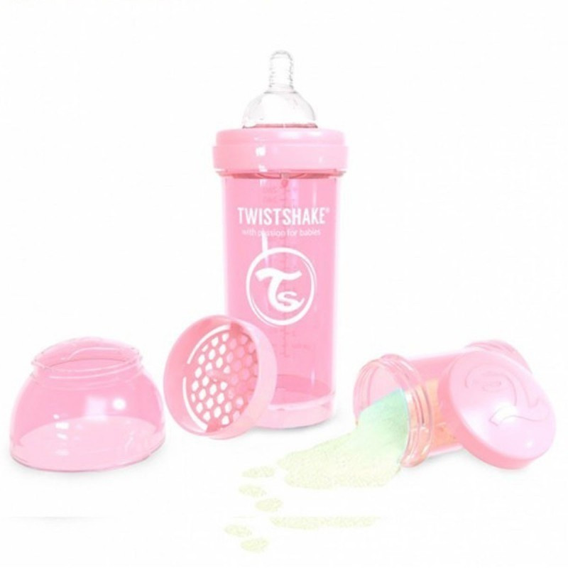 TWISTSHAKE BIBERON ANTI COLICOS ROSA 260 ML