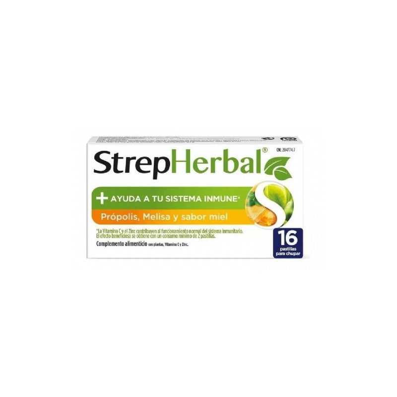 STREPHERBAL Própolis y Melisa sabor Miel 16 pastillas