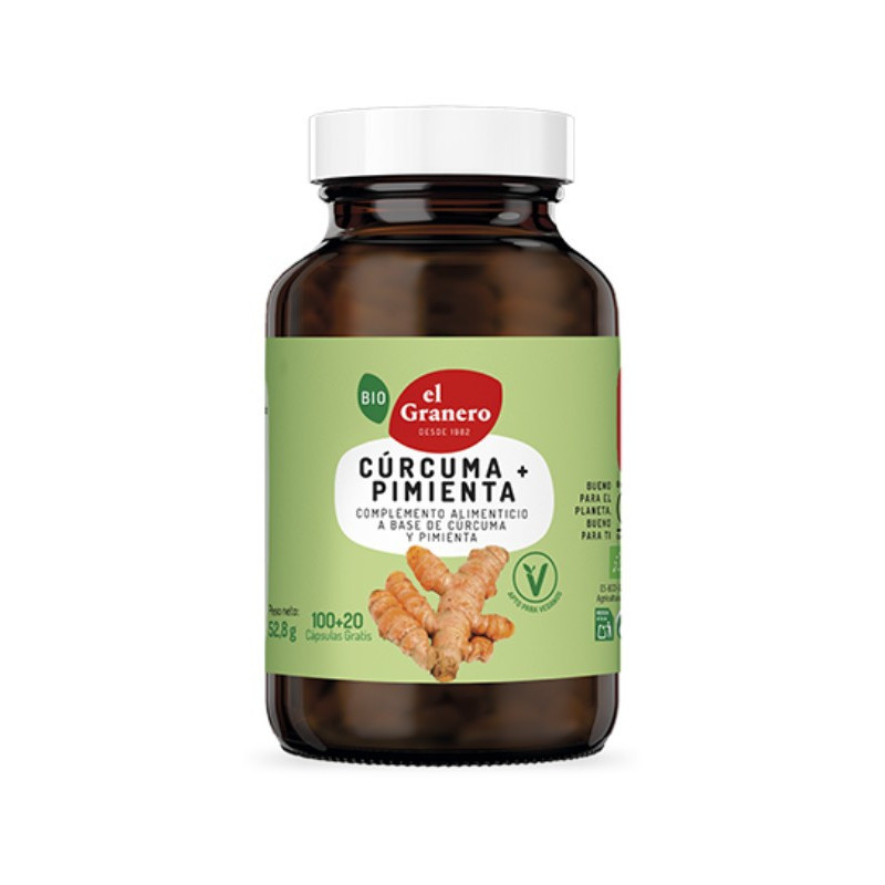 EL GRANERO CÚRCUMA + PIMIENTA 100 CÁPSULAS