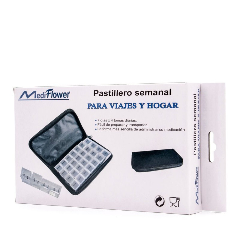 MediFlower Pastillero Semanal Viaje Hogar