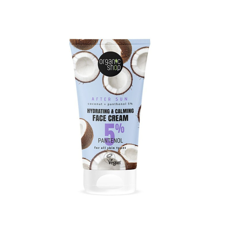 Organic Shop - Loción After Sun para rostro hidratante y calmante Coco + Panthen