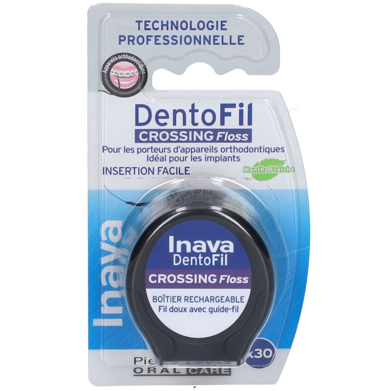 Inava DENTOFIL Crossing Floss - hilo dental para aparatos ortopédicos o implante