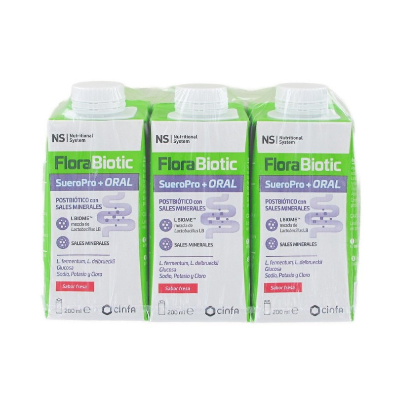 NS Nutricional System FloraBiotic sueroPro + Oral Fresa 3x200ml