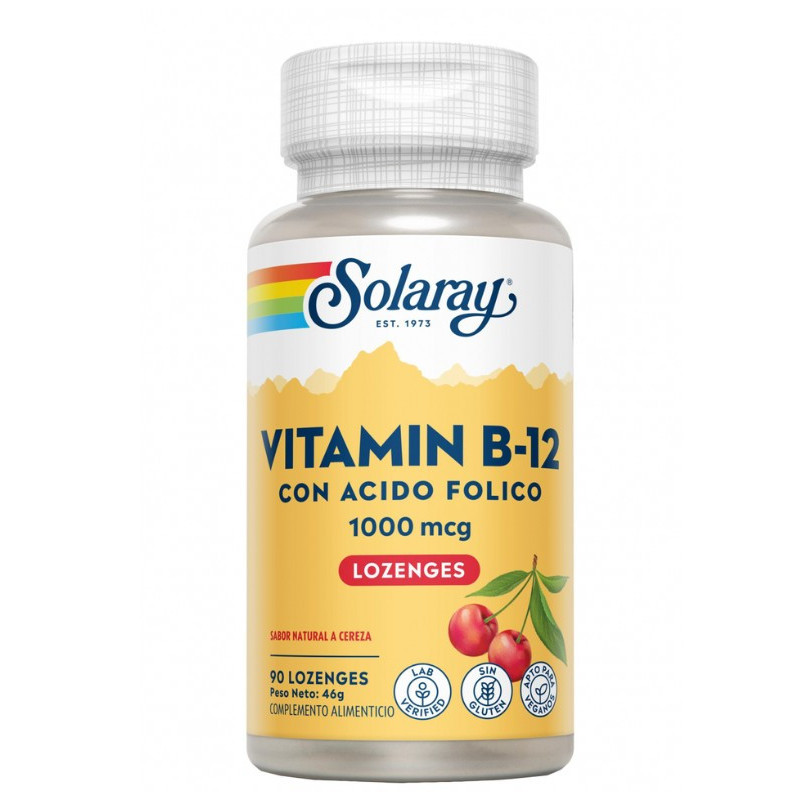SOLARAY VITAMINA B12 + ÁCIDO FOLICO 90 COMPRIMIDOS OROSOLUBLES