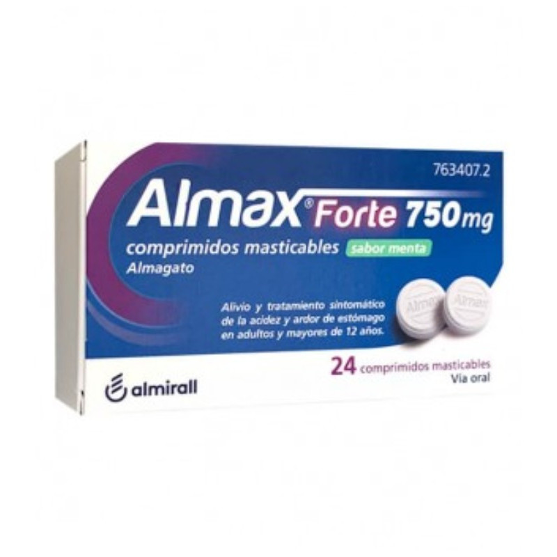 ALMAX FORTE 750 MG MENTA 24 COMPRIMIDOS MASTICABLES