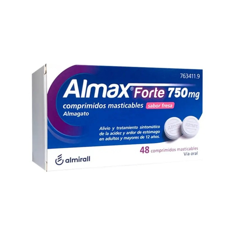 ALMAX FORTE 750 MG FRESA 48 COMPRIMIDOS MASTICABLES