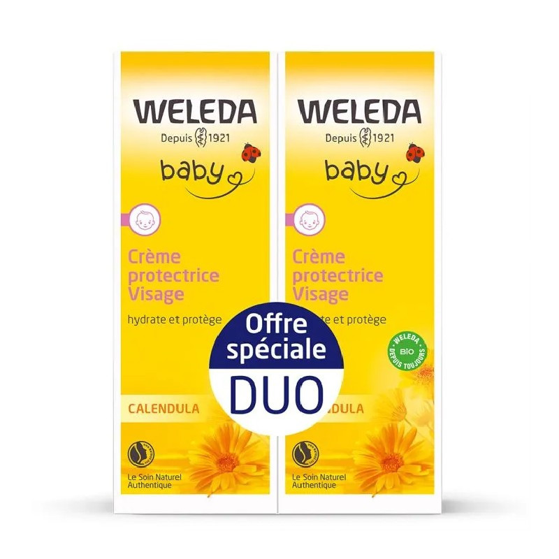 WELEDA Crema Facial Protectora con Caléndula, 2x50ml