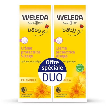WELEDA Crema Facial Protectora con Caléndula, 2x50ml