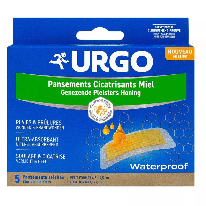 URGO PANSEMENTS CICATRISANTS MIEL WATERPROOF 5UD