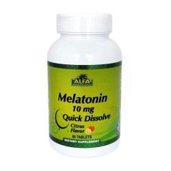 ALFA VITAMINS MELATONIN 10MG 60TABLETS CITRUS