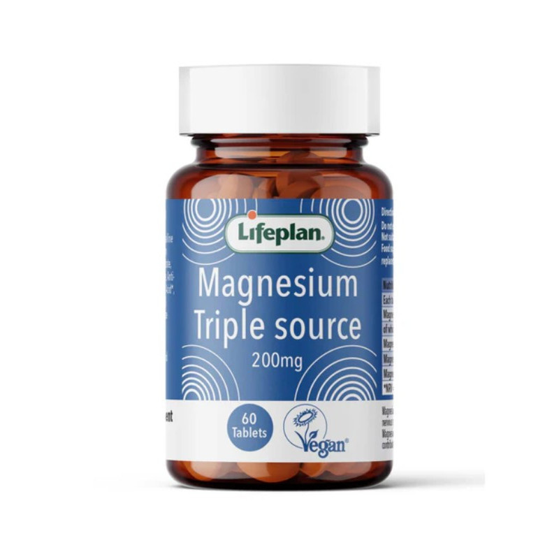 LIFEPLAN MAGNESIUM TRIPLE SOURCE 200MG 60TABLETS