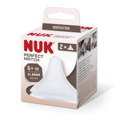 NUK PERFECT MARCH TETINA 6+M FLUJO XL X 2