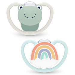 NUK CHUPETE SPACE 0-6M SILICONA X 2