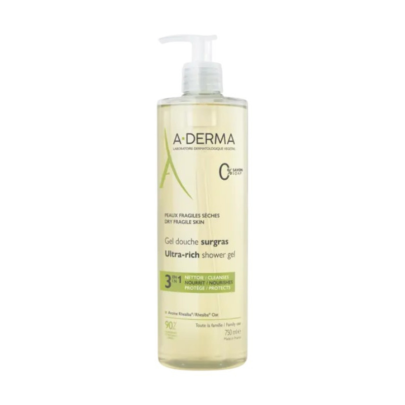 A-DERMA GEL DE DUCHA SUPERGRASO 3 EN 1 750 ML