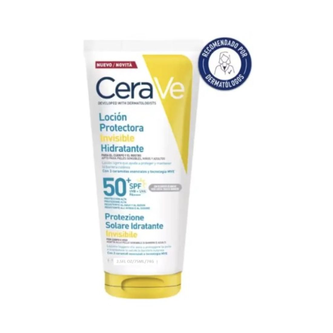 CERAVE LOCION PROTECTORA INVISIBLE 50+SPF 75ML