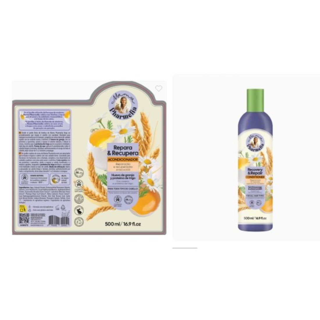 MAMA PHARMELIA REPARA&RECUPERA ACONDICIONADOR HUEVO DE GRANJA Y TRIGO 500ML