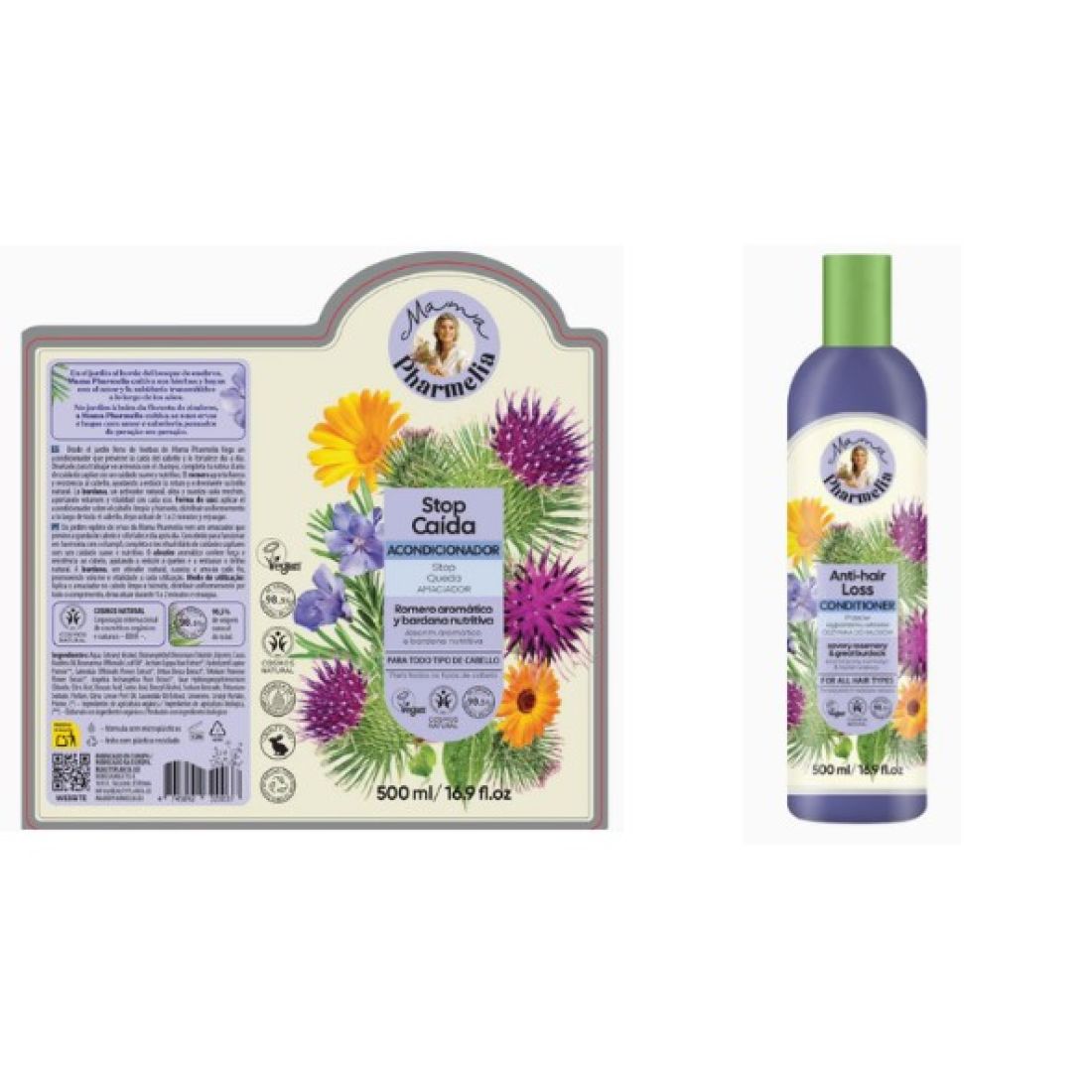 MAMA PHARMELIA STOP CAIDA ACONDICIONADOR ROMERO Y BARDANA 500ML