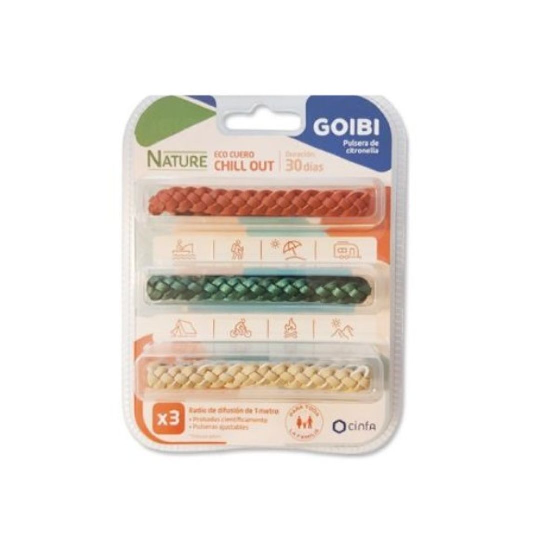 GOIBI PULSERA CITRONELA CHILL OUT X3