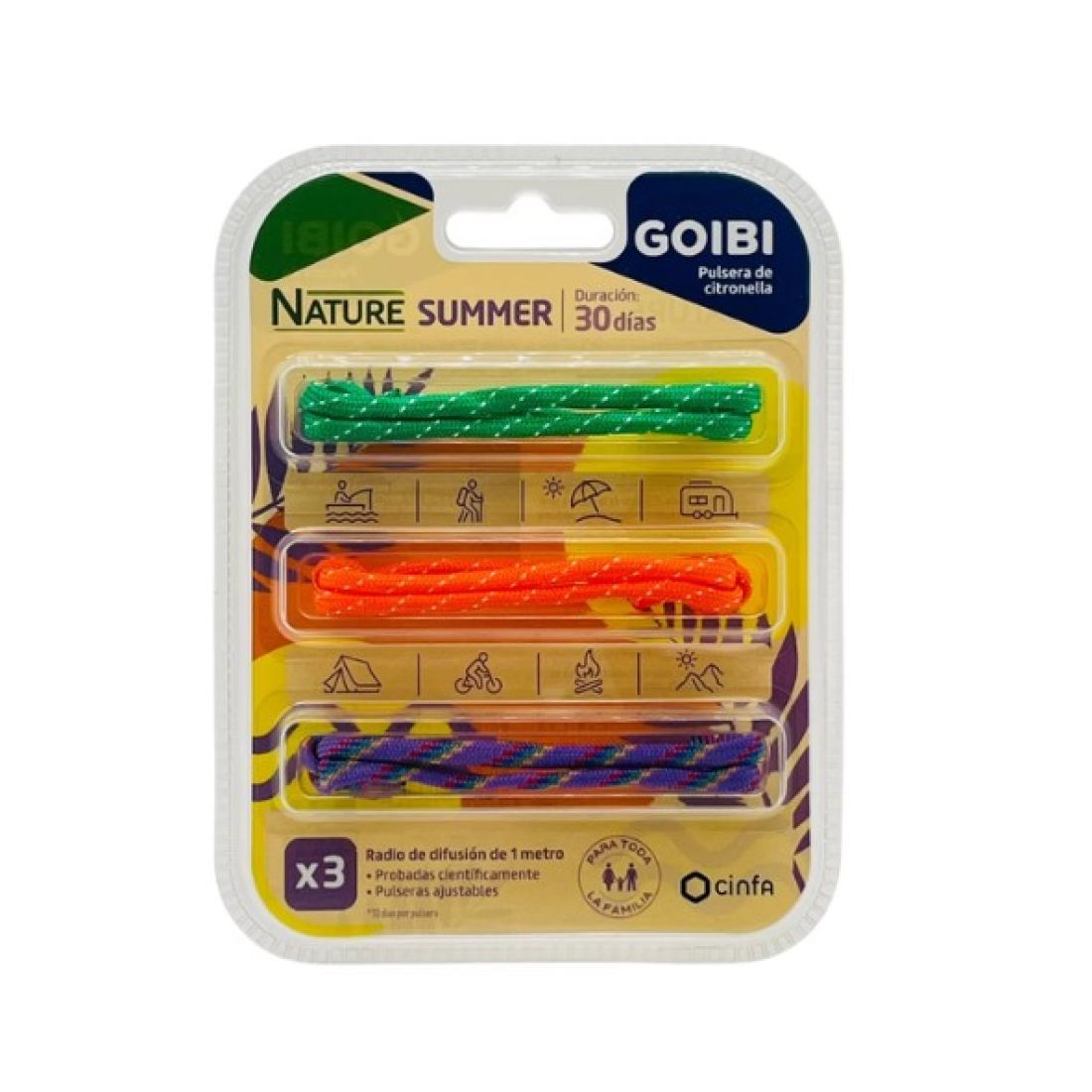 GOIBI PULSERA CITRONELA SUMMER TRIO X3