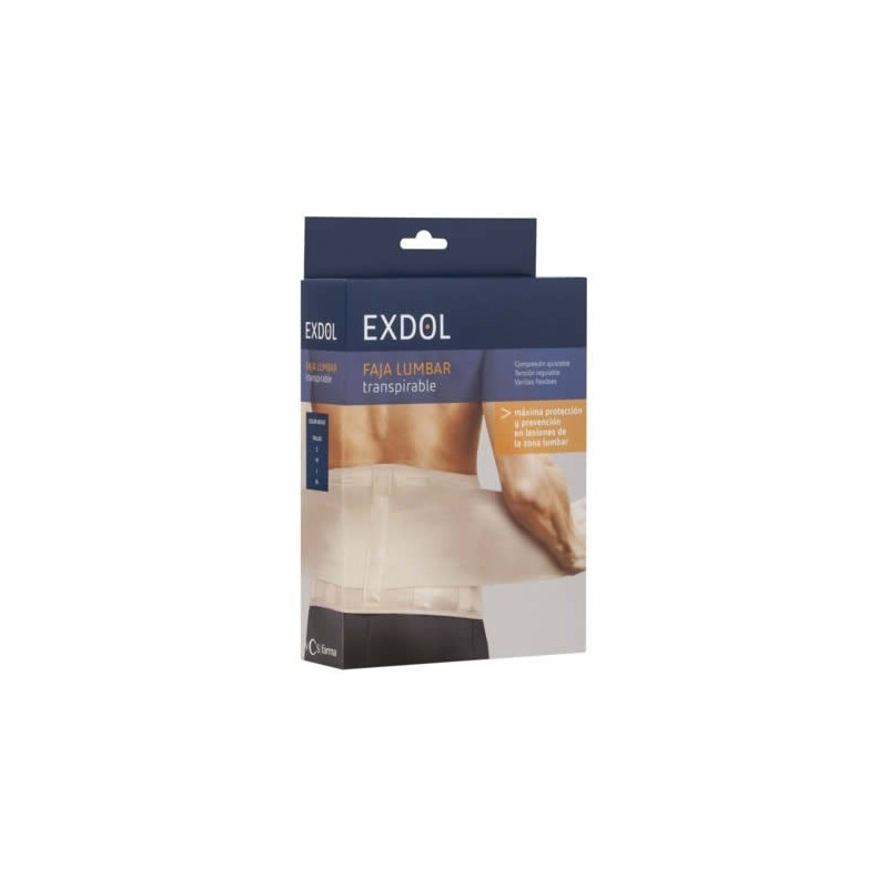 FAJA EXDOL NOSA LUMBAR ELASTICA BEIGE HASTA 82CM S
