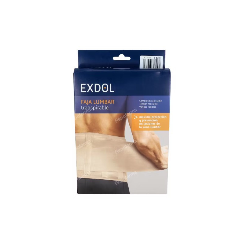 EXDOL FAJA LUMBAR TRANSPIRABLE TALLA L BEIGE