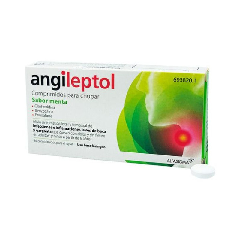 ANGILEPTOL SABOR MENTA 30 COMPRIMIDOS