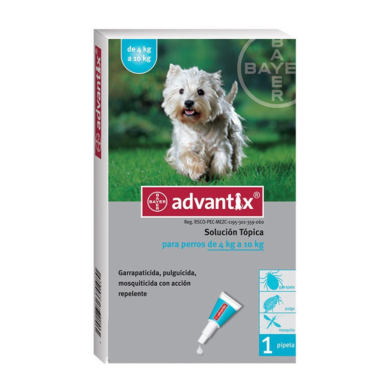Advantix Pipeta Antiparasitaria Perros Pequeños 4 a10 kg