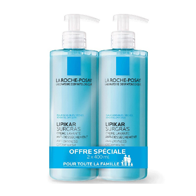 La Roche Posay Lipikar Surgras  Crema de Ducha Antidesecamiento 400ml x2 unidade