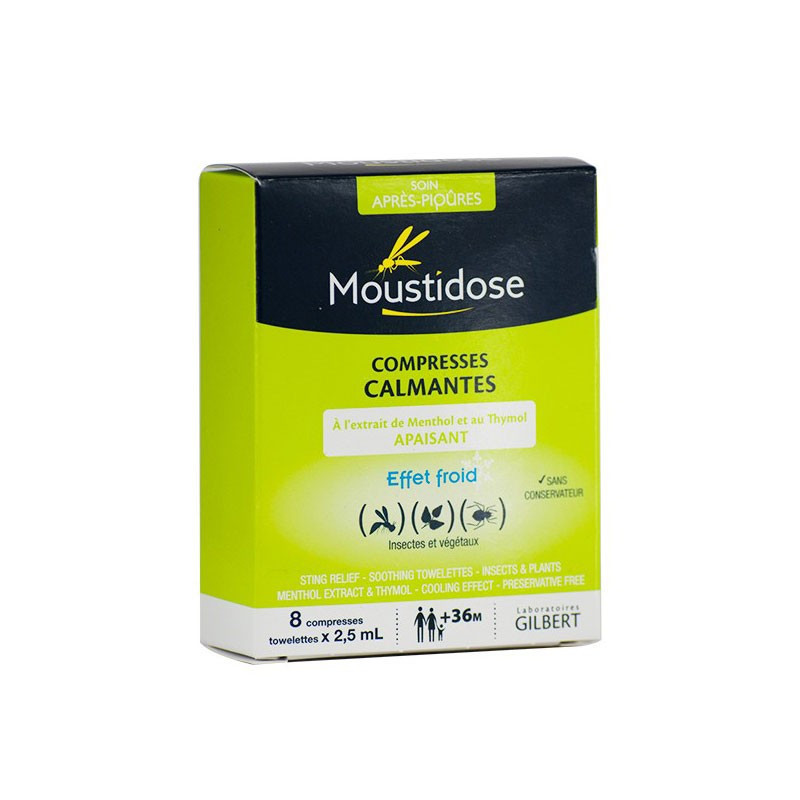 Moustidose Compresas Calmantes Picaduras de Insectos Efecto Frío 8ud