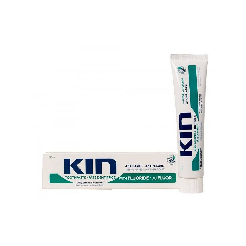 KIN DENTIFRICO ANTICARIES Y ANTIPLACA CON FLÚOR 125ML
