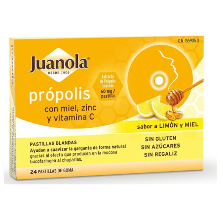 JUANOLA Própolis con Miel, Zinc y Vit C sabor Limón y Miel