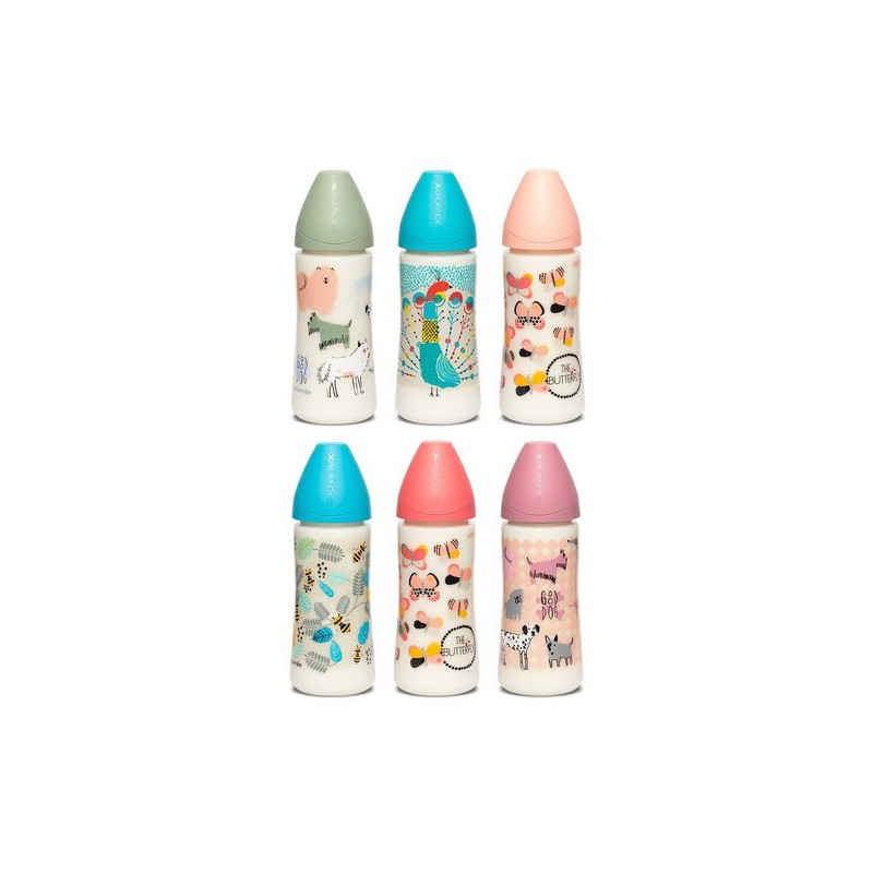 Suavinez biberon con tetina redonda papilla 360ml 4+ latex