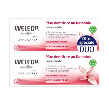 Weleda Pasta de dientes ratania 2x75ml