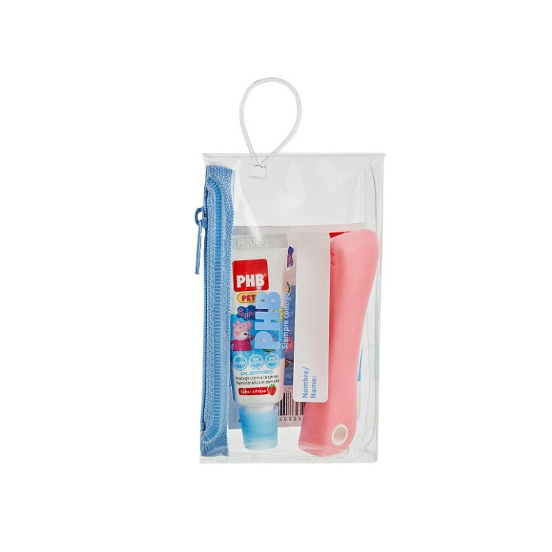 PHB PETIT +2 AÑOS PEPPA PIG NECESER + CEPILLO DENTAL PLEGABLE + PASTA 15ML
